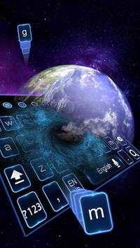 3D Blue Earth keyboard theme screenshot 2