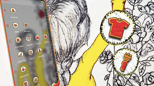 Girl Sketch Launcher Theme screenshot 4