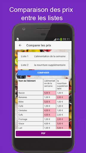 Liste de courses avec prix screenshot 5