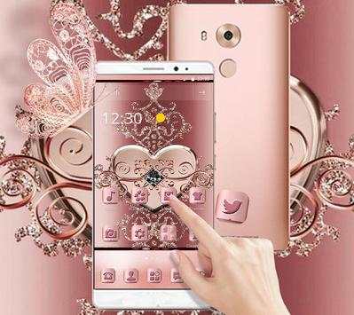 Rose Gold Love Hearts Butterfly Theme screenshot 5