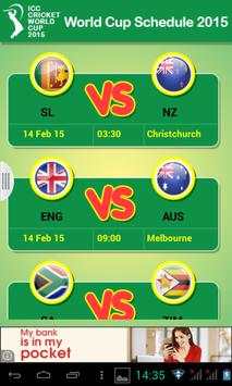 Cricket WorldCup 2015 Schedule screenshot 2