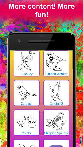 Glitter Bird Coloring Pages Game for kids🐦 screenshot 3