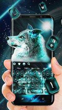 Cool Neon Wolf Keyboard Theme 1 تصوير الشاشة