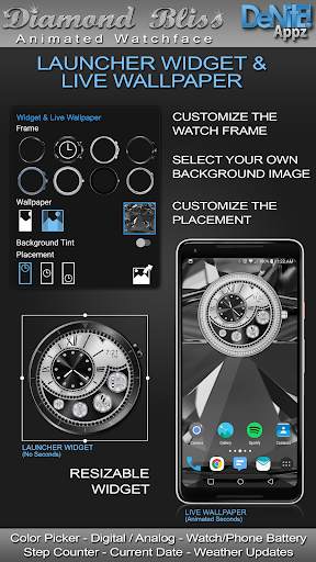 Diamond Bliss HD WatchFace Widget & Live Wallpaper screenshot 3