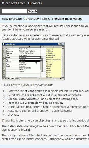 Tutorials for Excel - Free screenshot 2