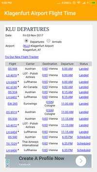 Klagenfurt Airport Flight Time screenshot 1