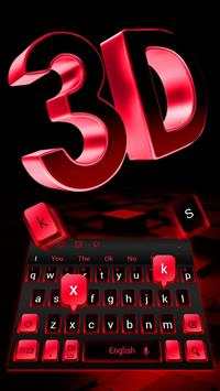 Thème de clavier 3D rouge noir screenshot 3