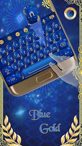 Blue Gold keyboard Theme screenshot 2