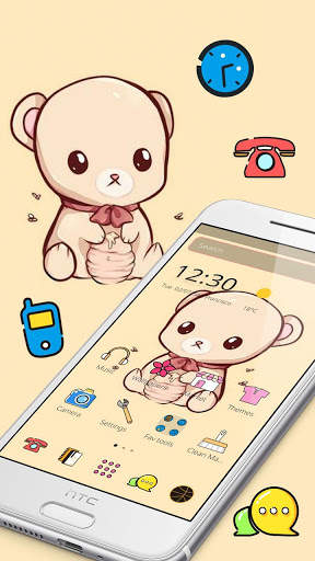 Yellow Cartoon Cute Bear Theme screenshot 1