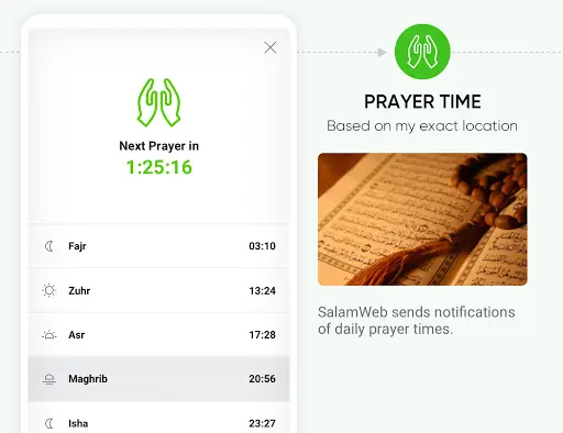 SalamWeb: Browser for Muslims, Prayer Time & Qibla screenshot 2
