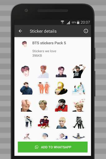 BTS K-pop Stickers For WhatsApp-WAstickerApps screenshot 7