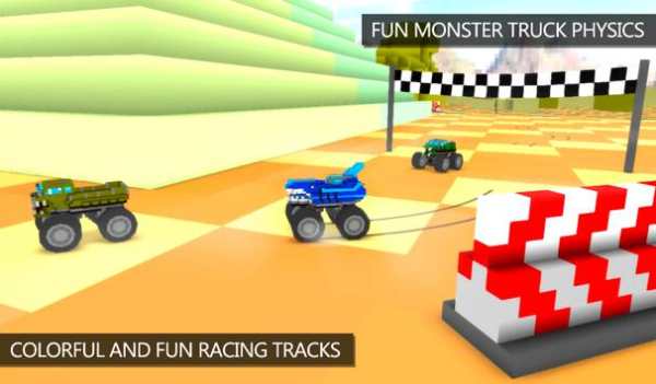 Blocky Monster Truck Racing screenshot 2