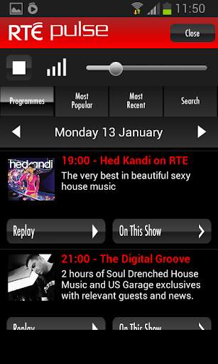 RTÉ Radio Player screenshot 4