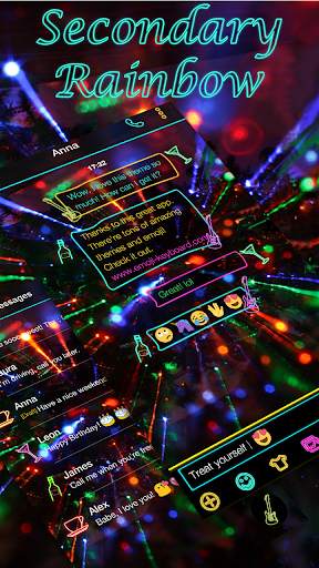 Emoji Keyboard Neon Rainbow स्क्रीनशॉट 7