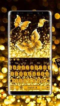 Dark gold black gold butterfly keyboard theme screenshot 2