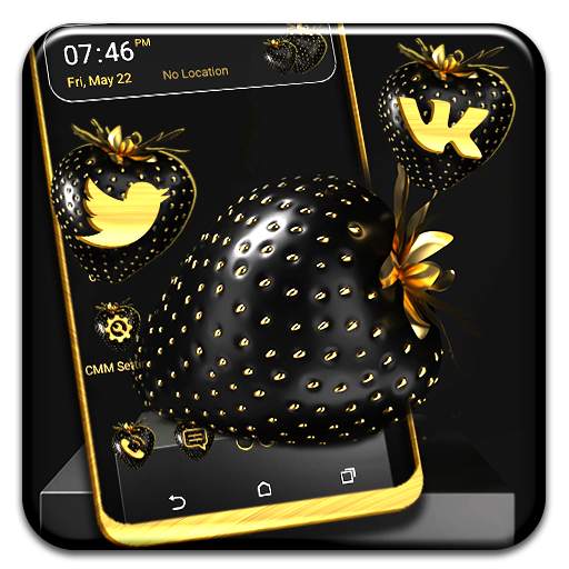 Golden Black Strawberry Theme 1.6