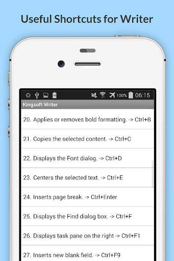 Free KingSoft Office Shortcuts screenshot 3