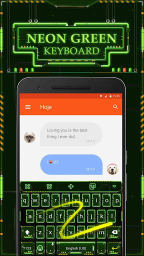 Neon Green Keyboard Theme & Emoji Keyboard 4 تصوير الشاشة