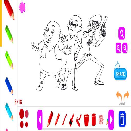 Motu Drawing or Coloring Game-Patlu Sketching Game 0.1