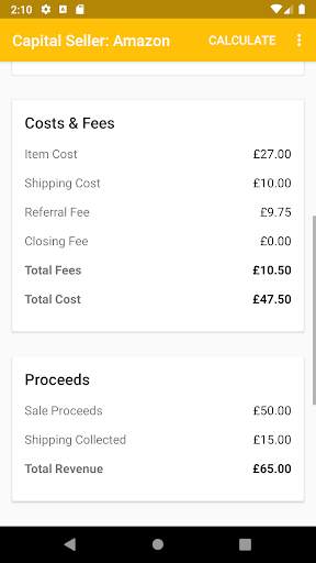 Capital Seller - Amazon Fee & Profit Calculator screenshot 6