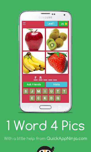 1 Word 4 Picture's Quiz (guess and Earn) स्क्रीनशॉट 1