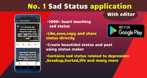 Sad Status 😢 And Sad Quotes 😢  With Editor✍️ screenshot 1