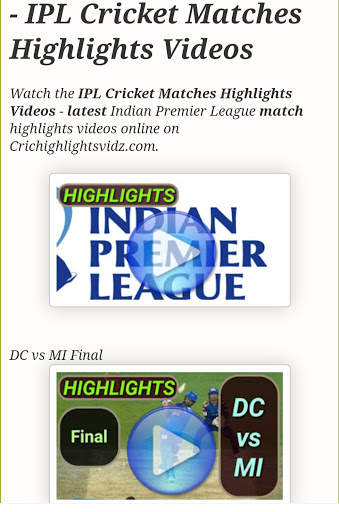 Cricket Highlights Videos - CricHighlightsVidz screenshot 4