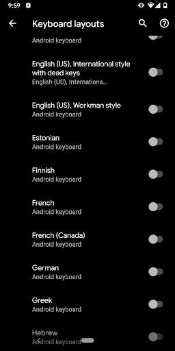 US-International External Keyboard Layout 1 تصوير الشاشة