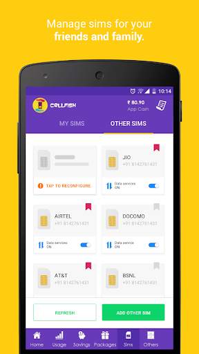 Cell.Fish - Safe SMS, Slick Dialer, Save Money Wiz स्क्रीनशॉट 5