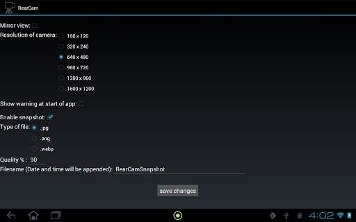 USB camera as Rear View Camera screenshot 3
