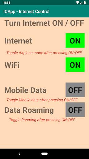 ICApp - Internet Control App for Wifi Data Roaming screenshot 3