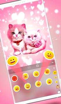 Cute Pink Lovely Kitty Cat Keyboard Theme screenshot 4