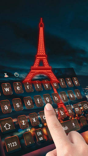 Paris Neon night  Eiffel Keyboard स्क्रीनशॉट 2