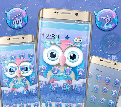Cute Bowknot Owl Theme screenshot 3