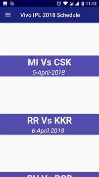 Vivo IPL 2018 Cricket Match Update Schedule screenshot 2