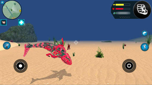 Unlimited Red Robot Shark Tranforme Battle City screenshot 1