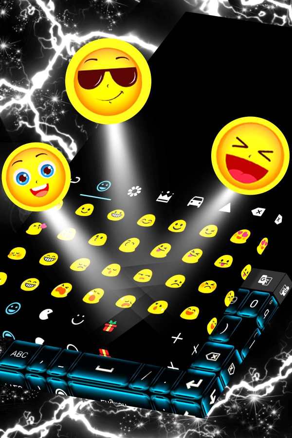 Neon Blue Keyboard Free screenshot 5