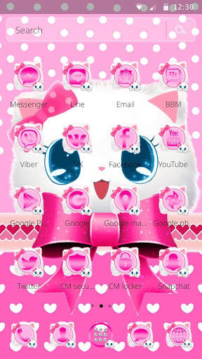 Cute Fluffy Kitten Pink Bow Theme screenshot 8