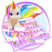 Cute Rainbow Unicorn Smile Keyboard logo