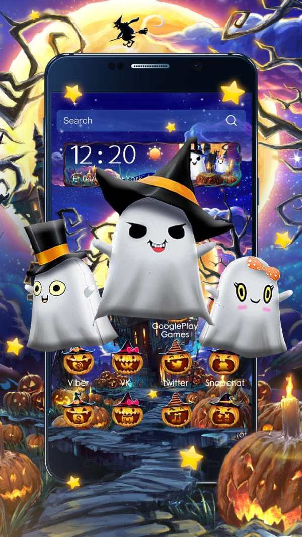 3D Halloween Ghost Theme screenshot 1