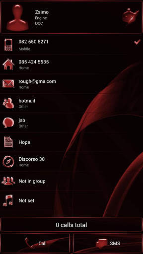 Dialer MetalGate Red Theme 4 تصوير الشاشة