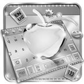 Crystal Silver Keyboard Theme 10001006