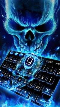 3D Blue Flaming Skull Keyboard screenshot 2