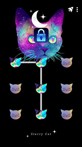 Starry Cat - App Lock Master Theme screenshot 1