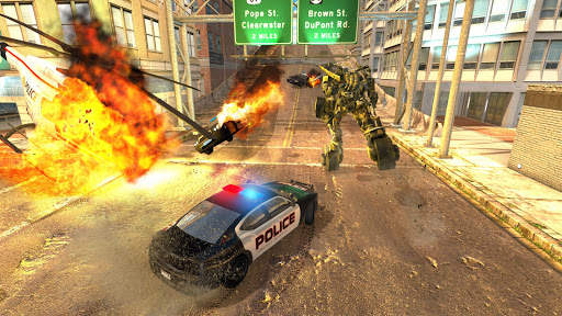 US Police Cop Car Robot Transformation Police Game screenshot 2