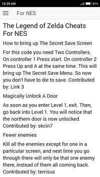 Cheat Code for Legend of Zelda screenshot 5