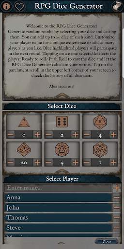 RPG Dice Generator screenshot 1