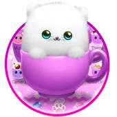 Cute Pink Cup Kitty Theme 1.1.1