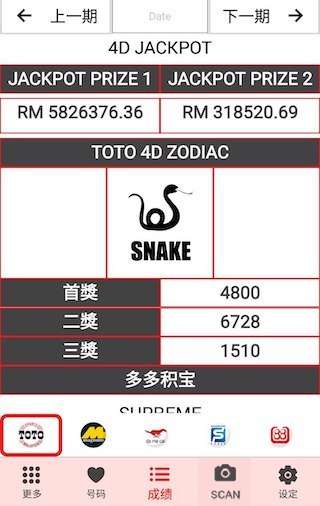 Toto 4D Scanner Live 4D Result screenshot 3