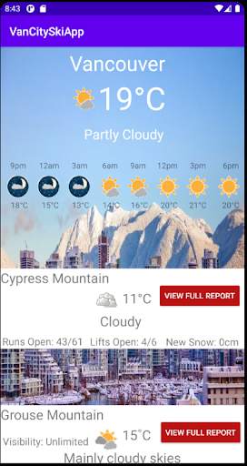 VanCitySkiApp screenshot 1